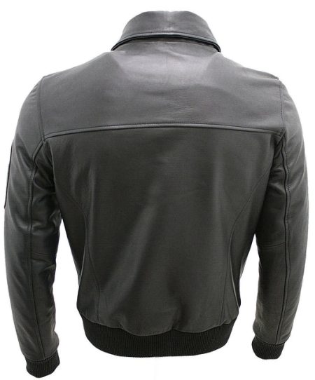 Men's Chingford Cowhide A-2 Black Leather Bomber Jacket.