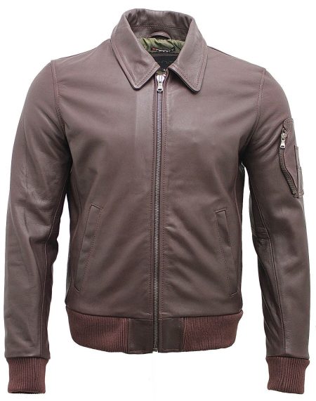 Men's Chingford Cowhide A-2 Burgundy Leather Bomber Jacket
