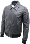 Men’s Chingford Cowhide A-2 Navy Blue Leather Bomber Jacket