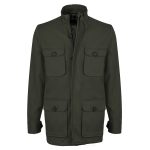Men's Green Cotton Zipper Field Jacket