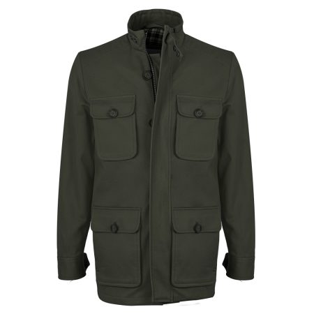 Men's Green Cotton Zipper Field Jacket