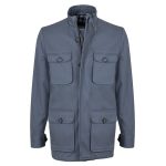 Men's Grey Cotton Zipper Field Jacket