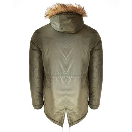 Men's Lambretta Green Parka Hooded Jacket.
