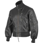 Mil-tec German Army Black Leather Flight Jacket