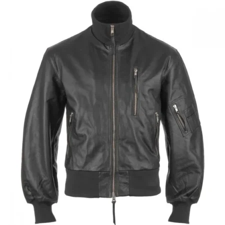 Mil-tec German Army Black Leather Flight Jacket