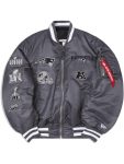 New England Patriots X Alpha X New Era Ma-1 Grey Bomber Jacket