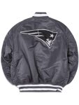 New England Patriots X Alpha X New Era Ma-1 Grey Bomber Jacket