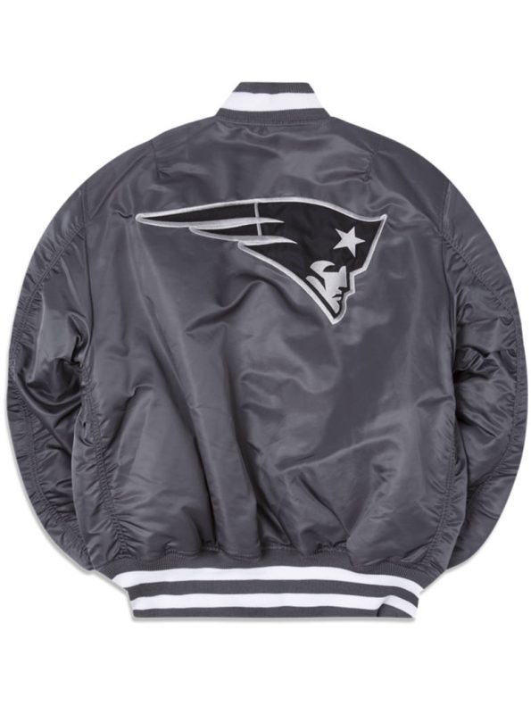 New England Patriots X Alpha X New Era Ma-1 Grey Jacket
