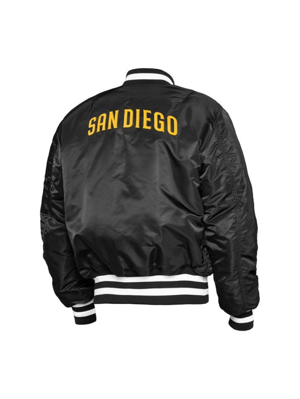 San Diego Padres X Alpha X New Era Ma-1 Black Jacket