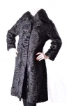 Stacey Broadtail Persian Astrakhan Lamb Fur Stylish Luxury Black Coat