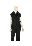 Warm Men & Women Black Broadtail Persian Karakul Lamb Fur Vest Waistcoat For Winter