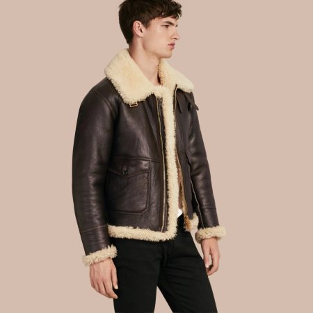 Burberry Men's Shearling Aviator Jacket