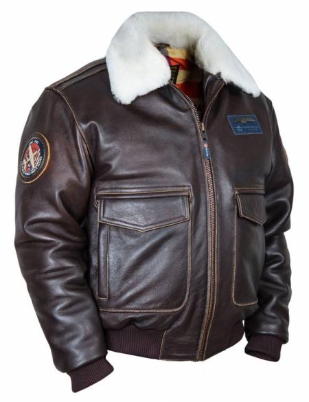 A-2 Dark Brown Leather Flight Jacket.