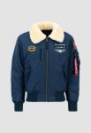 Air Force Injector III Navy Blue Jacket With White Fur