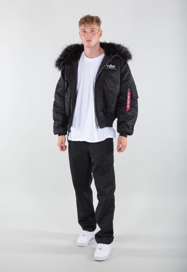 Alpha Industries 45P Black Hooded Jacket