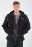 Alpha Industries B-3 Black Teddy Bomber Jacket