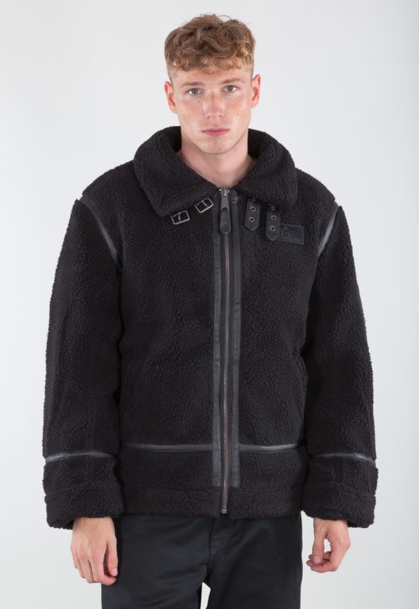Alpha Industries B-3 Black Teddy Jacket.