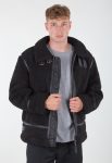 Alpha Industries B-3 Black Teddy Bomber Jacket