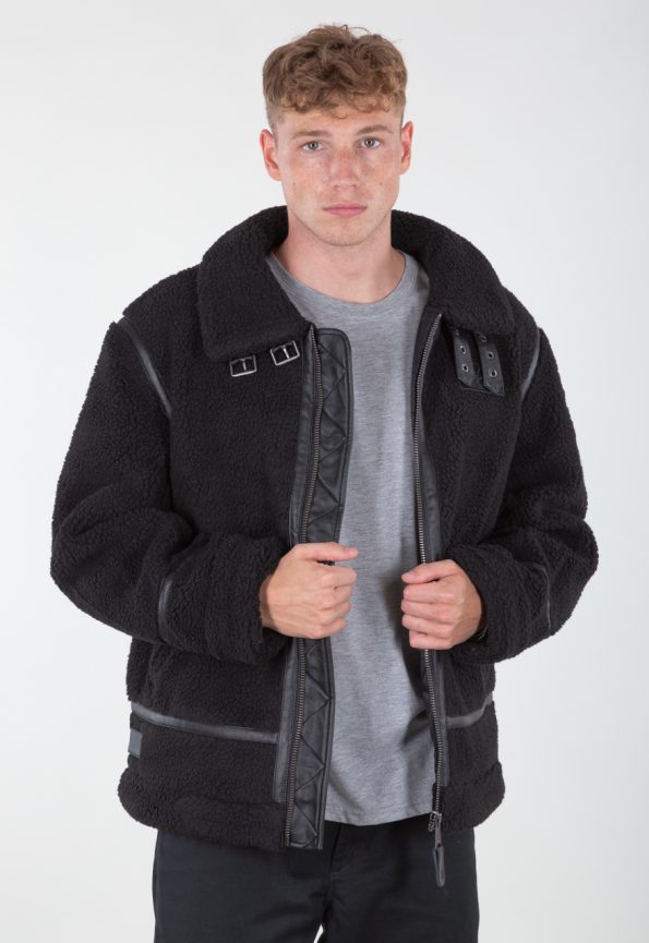 Alpha Industries B-3 Black Teddy Jacket