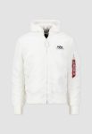 Alpha Industries Ma-1 Back Print White Hooded Jacket