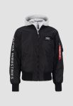 Alpha Industries Ma-1 Black And Grey Hooded Jacket