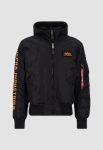 Alpha Industries Ma-1 Black And Orange Hooded Jacket
