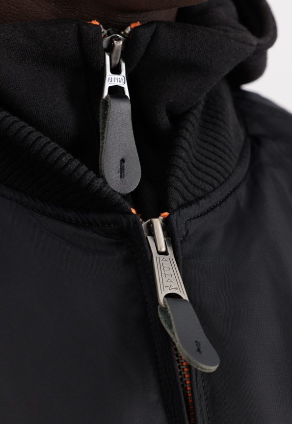 Alpha Industries Ma-1 Black And Orange Jacket.