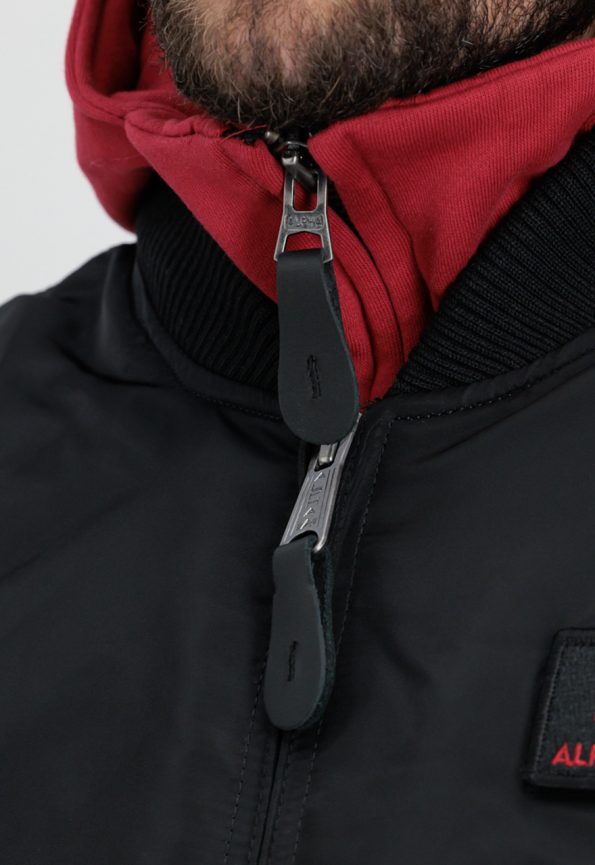 Alpha Industries Ma-1 Black And Red Jacket.