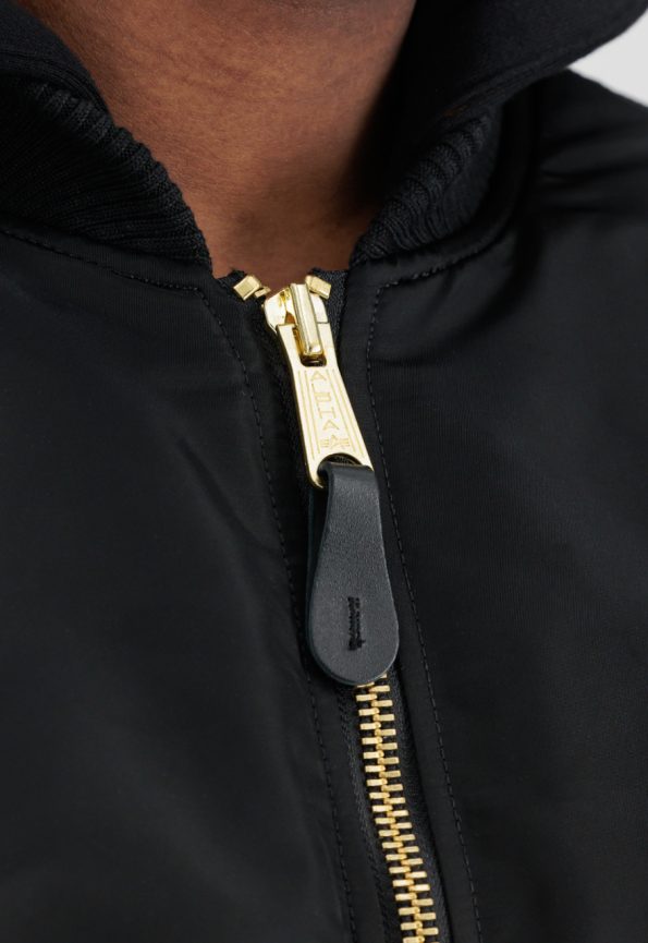 Alpha Industries Ma-1 Black Hooded Jacket.