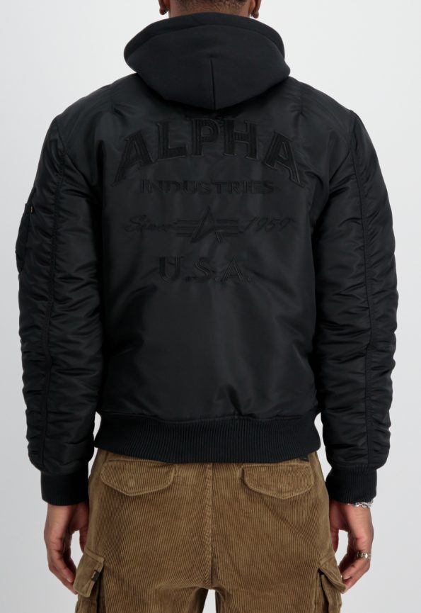Alpha Industries Ma-1 Black Hooded Jacket