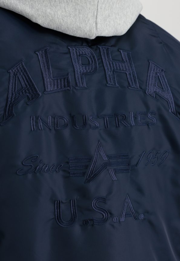Alpha Industries Ma-1 Navy Blue Bomber Jacket.