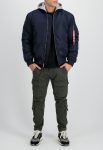 Alpha Industries Ma-1 Navy Blue Hooded Bomber Jacket