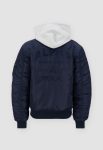 Alpha Industries Ma-1 Navy Blue Hooded Bomber Jacket
