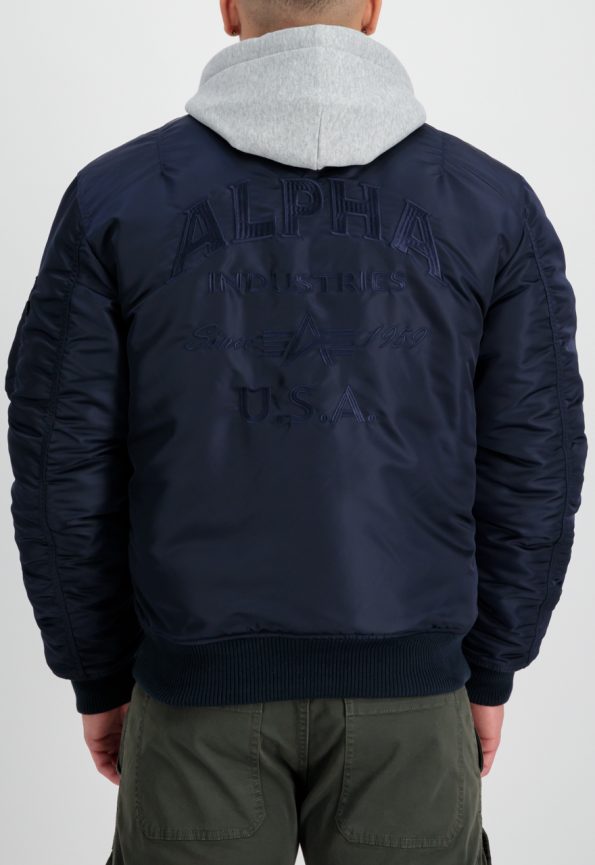 Alpha Industries Ma-1 Navy Blue Hooded Jacket