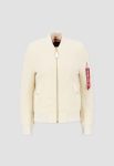 Alpha Industries Ma-1 Off White Teddy Bomber Jacket