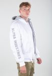 Alpha Industries Ma-1 White And Grey Hooded Jacket