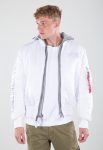 Alpha Industries Ma-1 White And Grey Hooded Jacket