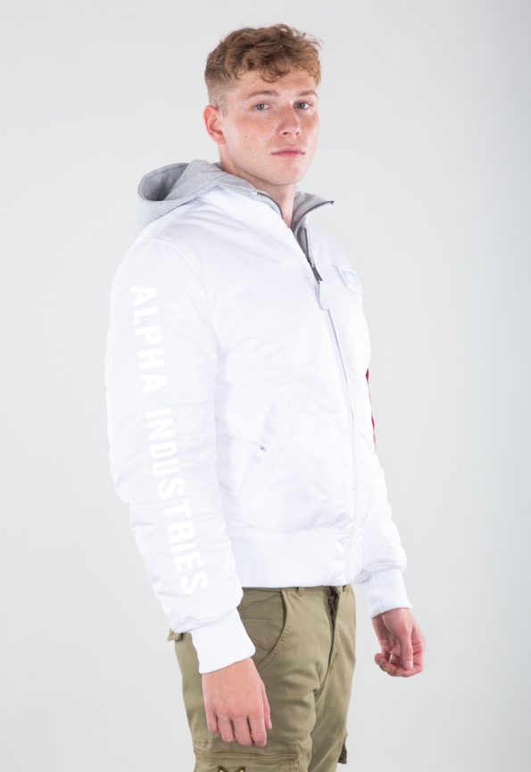 Alpha Industries Ma-1 White And Grey Jacket.