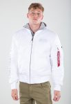 Alpha Industries Ma-1 White And Grey Hooded Jacket
