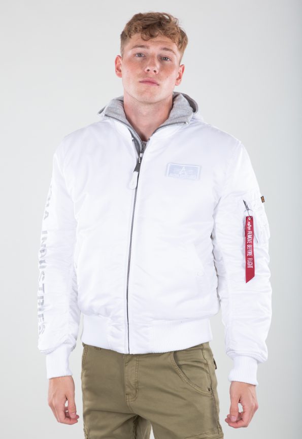 Alpha Industries Ma-1 White And Grey Jacket