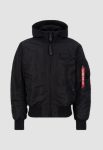 Alpha Industries Ma-1 White Print Black Hooded Jacket
