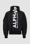 Alpha Industries Ma-1 White Print Black Hooded Jacket