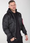 Alpha Industries Ma-1 White Print Black Hooded Jacket