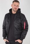 Alpha Industries Ma-1 White Print Black Hooded Jacket