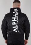 Alpha Industries Ma-1 White Print Black Hooded Jacket
