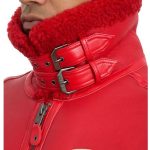 Avirex B3 Bomber Red Shearling Leather Jacket