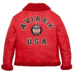 Avirex B3 Bomber Red Shearling Leather Jacket