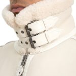 Avirex B3 Bomber White Shearling Leather Jacket