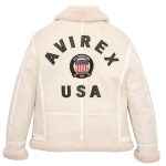 Avirex B3 Bomber White Shearling Leather Jacket