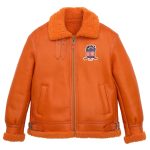 Avirex Icon B3 Shearling Orange Leather Bomber Jacket